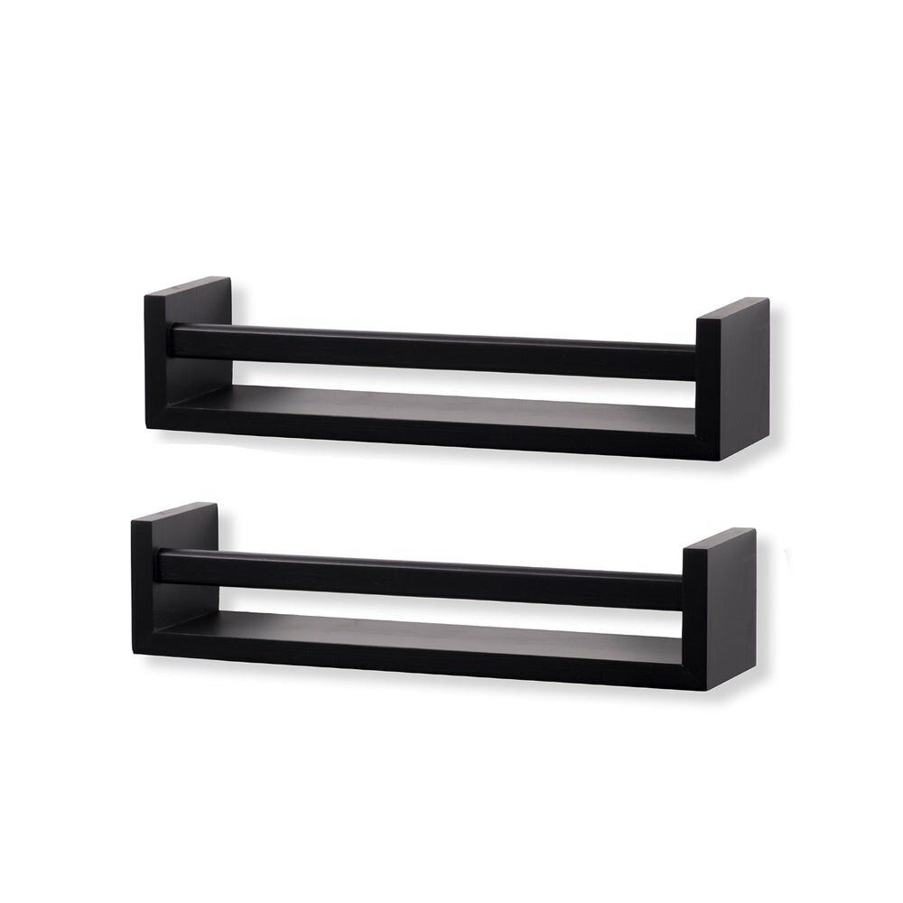 Shelves Wallniture Utah Wall Mount Kids Bookshelf Nursery Floating 2 Set Black